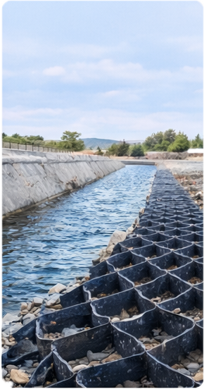 Aplicación de geoceldas en canales
